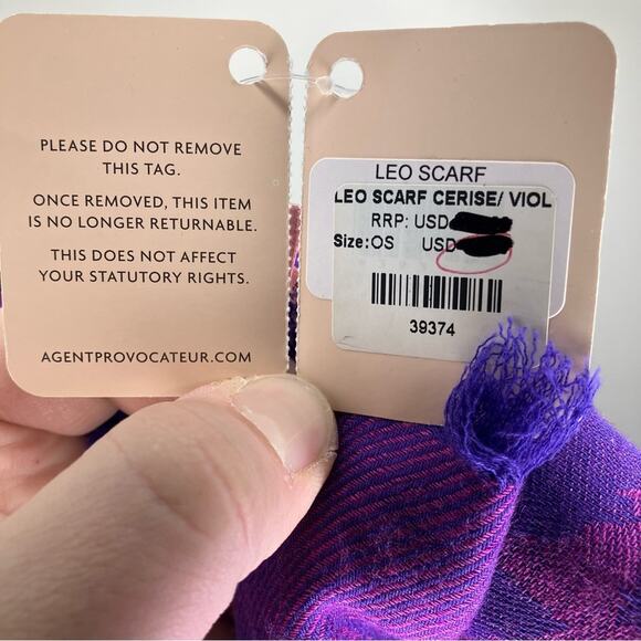 NWT Agent Provocateur RARE Leo Scarf Leopard Cheetah Pink Purple - Picture 6 of 8